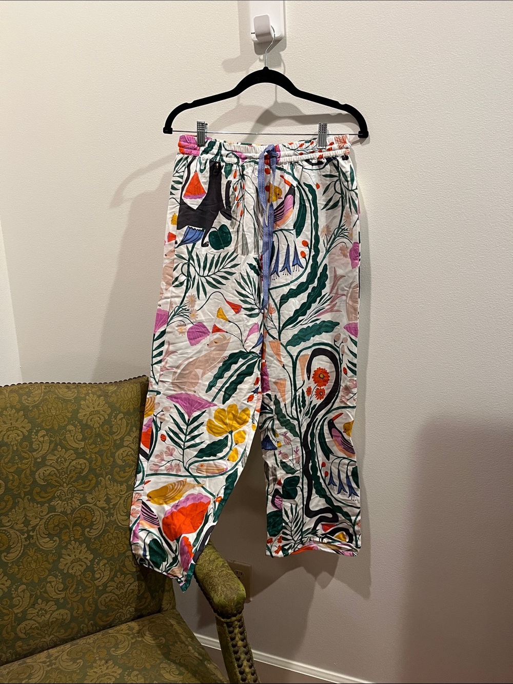 Anthropologie Multicolor Floral Lounge Pants - White Base